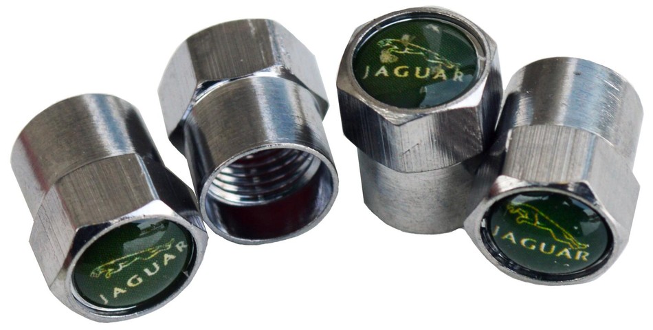A set of 4x metal tyre valve dust stem caps for Jaguar gift for him her men 