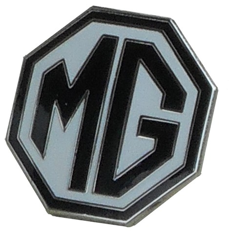 MG OCTAGON LAPEL PIN - WHITE/BLACK