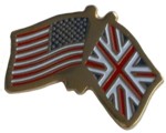 CROSSED FLAGS USA/UK LAPEL PIN